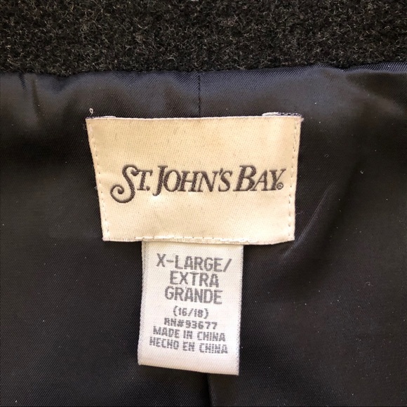 St. John’s Bay Pea Coat shortened sleeves - Picture 8 of 10